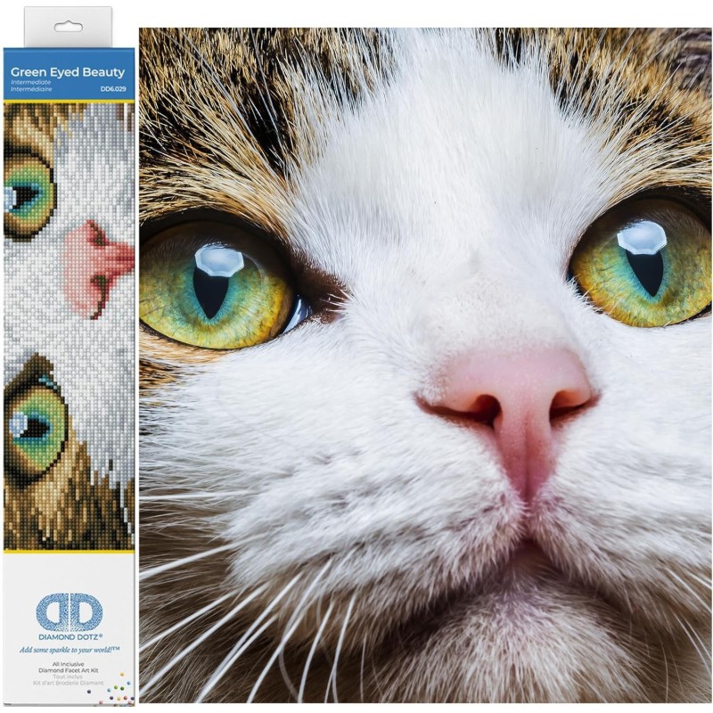 Diamond Dotz - Katze mit grünen Augen
