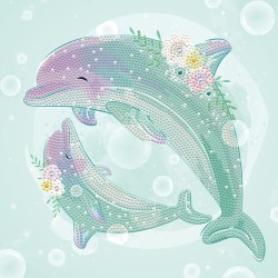 Diamond Dotz (Painting) - Tanzende Delfine