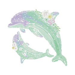 Diamond Dotz (Painting) - Tanzende Delfine