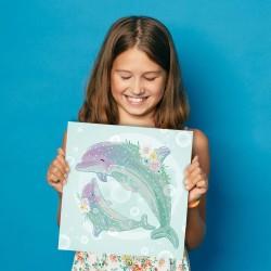 Diamond Dotz (Painting) - Tanzende Delfine