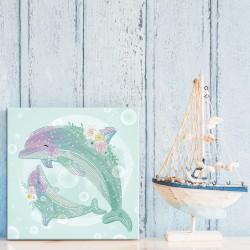 Diamond Dotz (Painting) - Tanzende Delfine