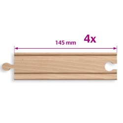 Eichhorn - Kurze Gerade Schienen, 4-tlg.