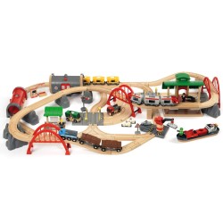 BRIO - Strassen & Schienen Bahn Set Deluxe